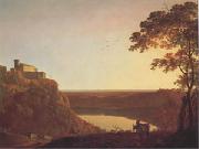 Joseph Wright, View of the Lake of Nemi at Sunset (mk05)